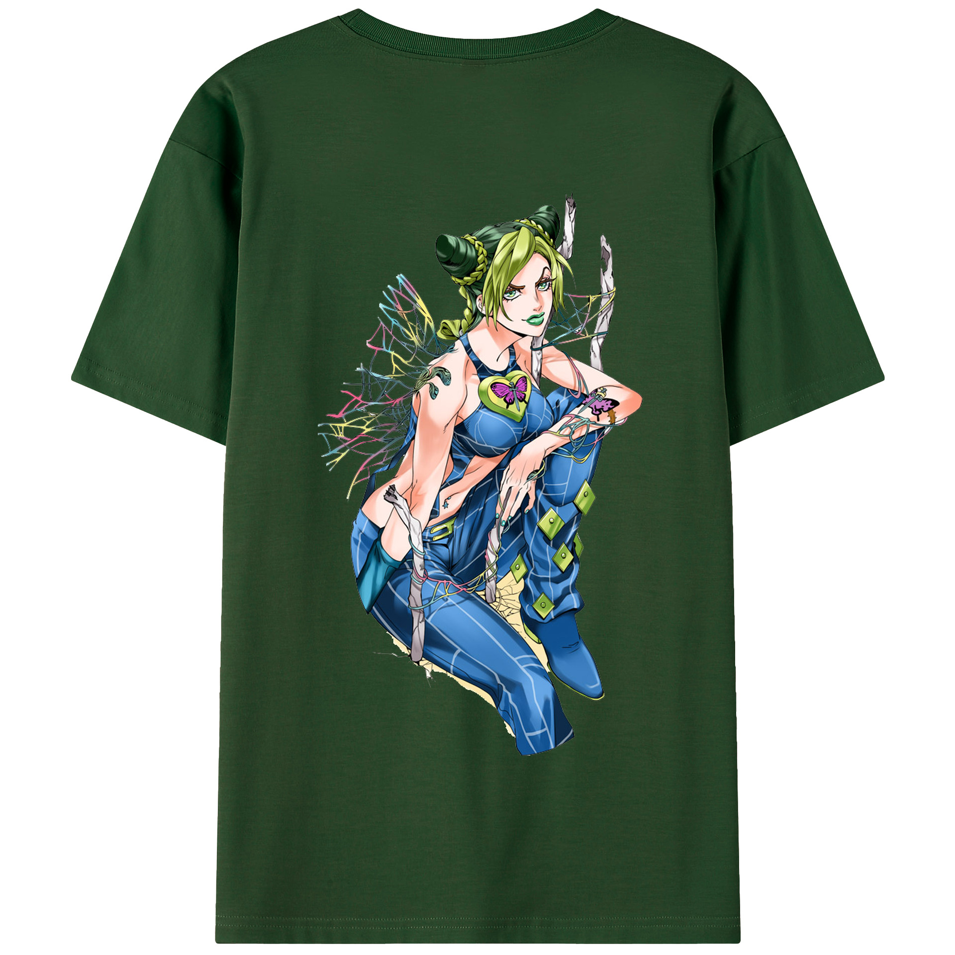 （画像用） "ジョジョの奇妙な冒険 くうじょう ジョリーン JoJo's Bizarre Adventure Jolyne Cujoh " 綿100％半袖Tシャツ（背面プリント）